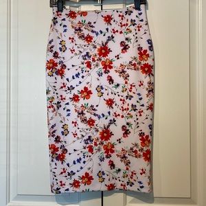 Express floral pencil skirt